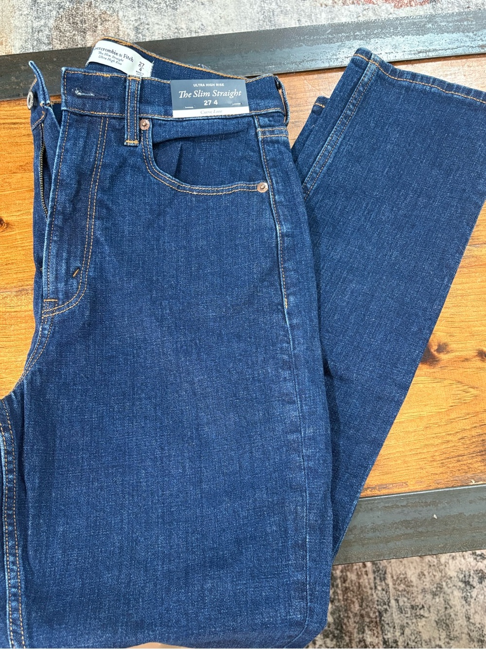 Abercrombie & Fitch Women’s Slim Straight Jeans - Dark Blue